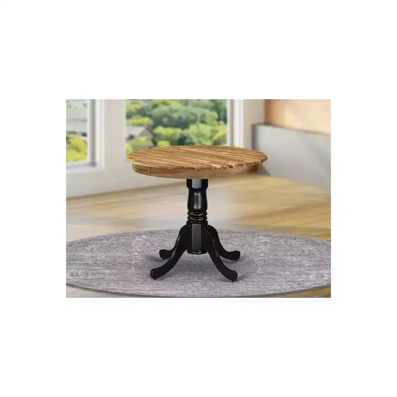 Plateau de table rond moderne HomeStock et pieds de table à manger en bois asiatique
