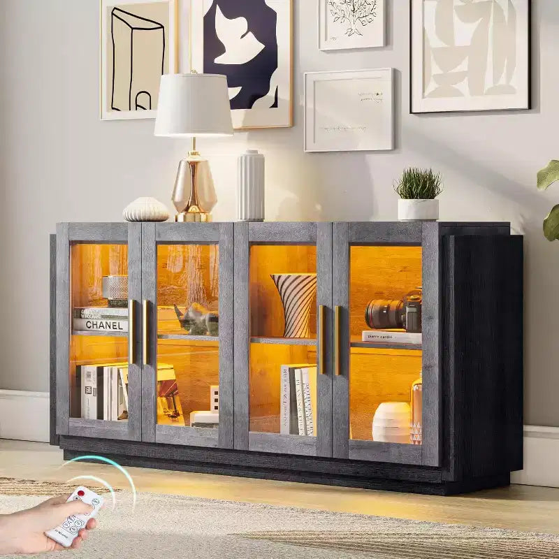 AMERLIFE Buffet de cuisine, meuble d'appoint bicolore