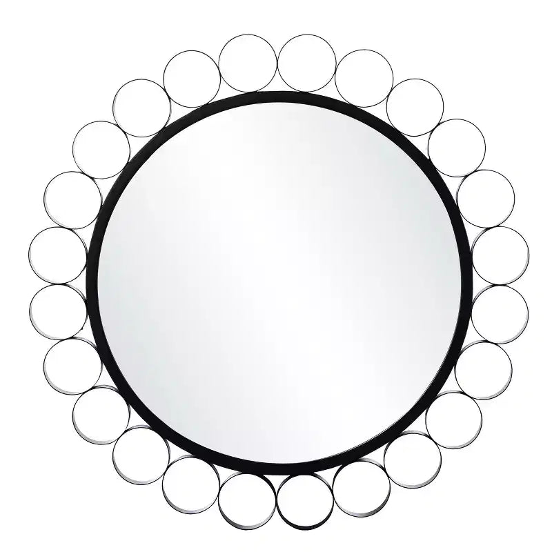 Abdella Round Decorative Mirror - Black - SEI