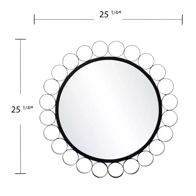 Miroir décoratif rond Abdella - Noir - SEI