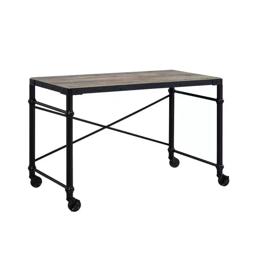 HomeRoots 47 Brown and Black Writing Desk