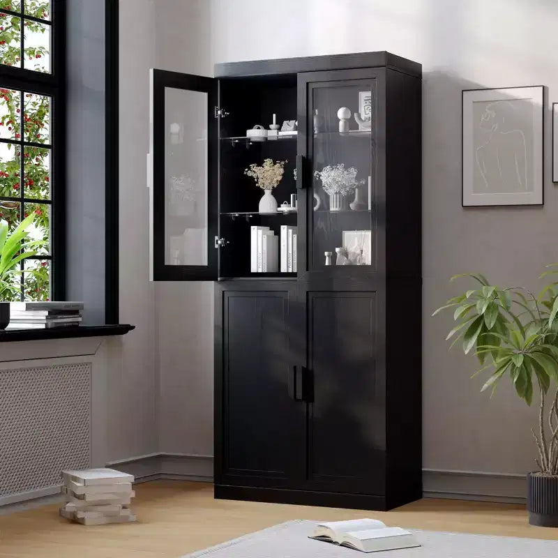 Meuble de rangement en verre, style minimaliste de couleur unie, combinaison libre de modules, étagères extensibles adaptées au rangement multi-scènes