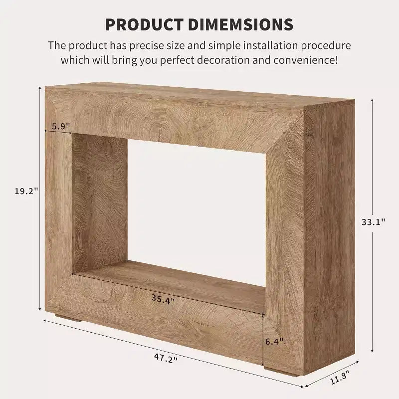 Console 47 Farmhouse - Table d'entrée Vintage Minimaliste, Table Basse Rustique avec Étagères Ouvertes