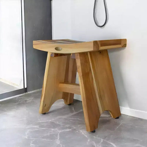 Banc de douche rectangulaire 18 po en teck naturel