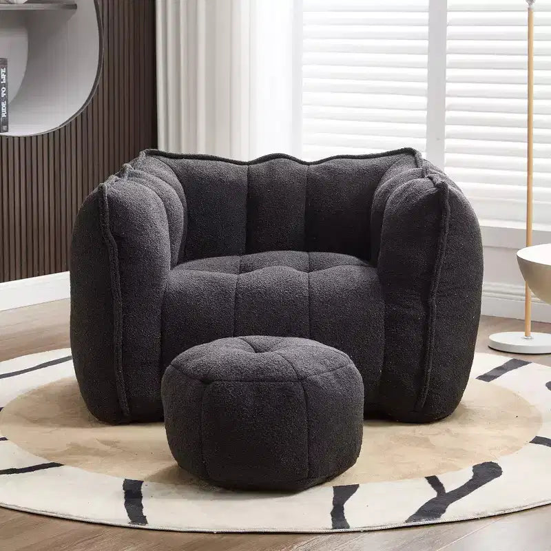 Fauteuil poire souple en mousse (copeaux) haute résilience pour salon et chambre à coucher