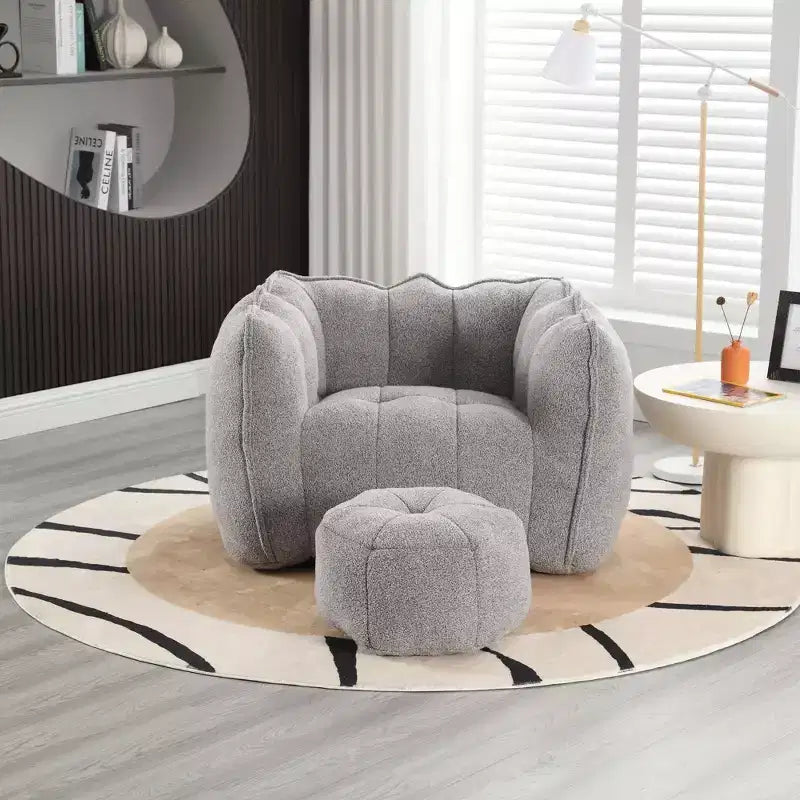 Fauteuil poire souple en mousse (copeaux) haute résilience pour salon et chambre à coucher