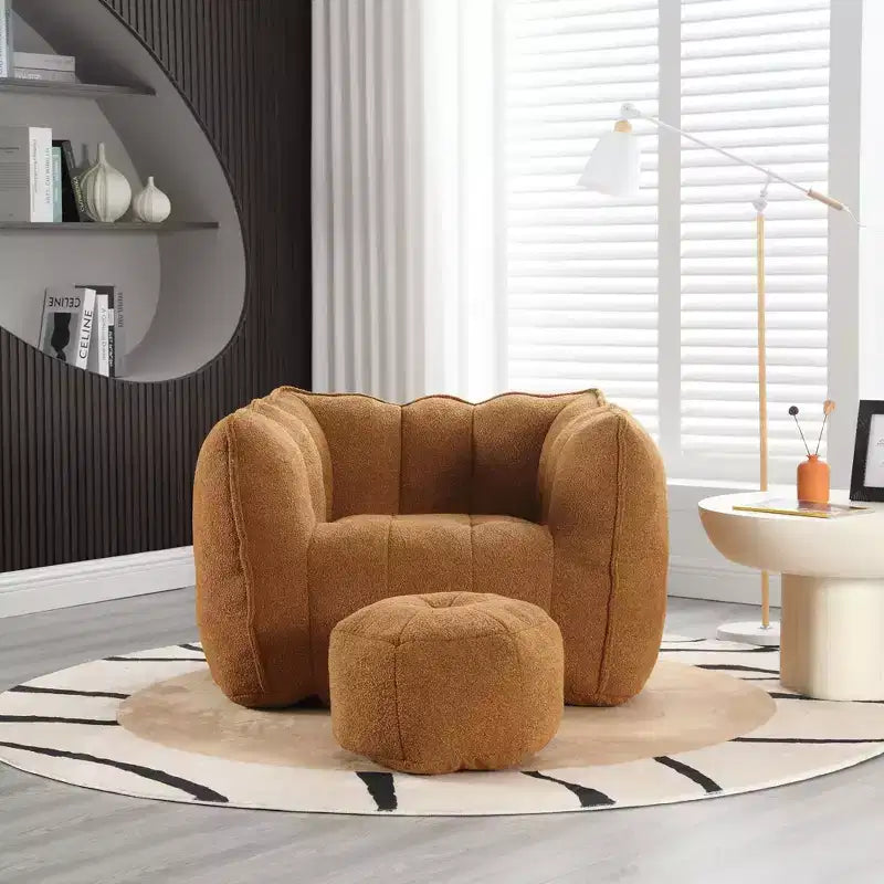 Fauteuil poire souple en mousse (copeaux) haute résilience pour salon et chambre à coucher