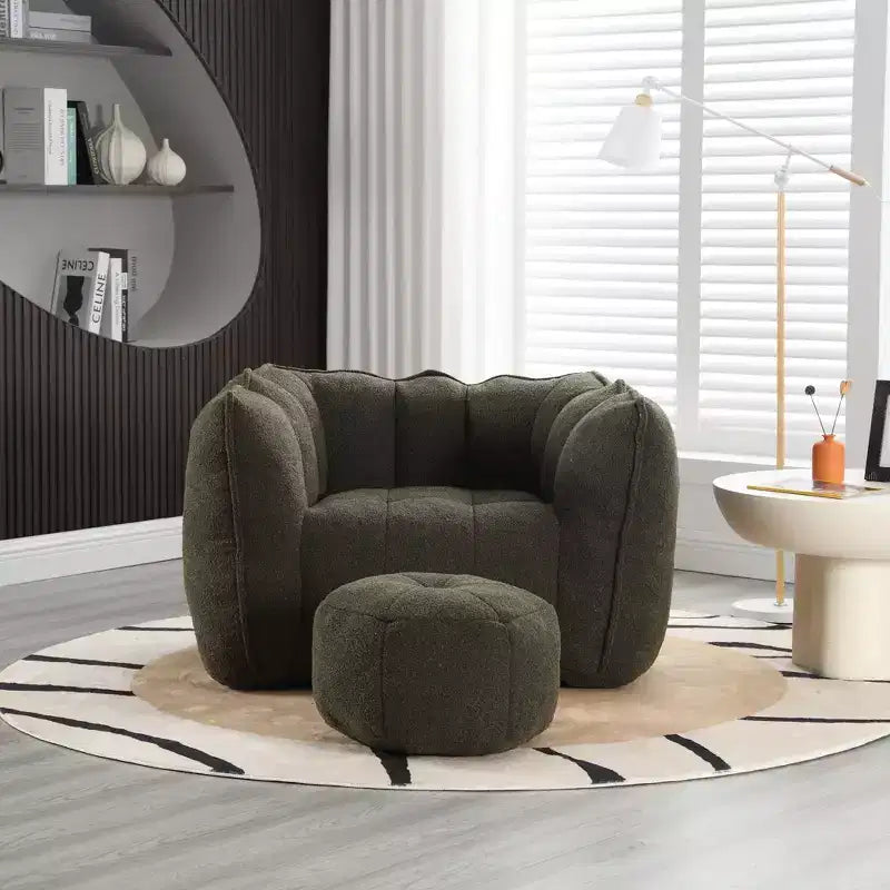 Fauteuil poire souple en mousse (copeaux) haute résilience pour salon et chambre à coucher