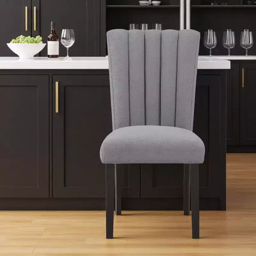 26 chaises de bar hauteur comptoir en bois et tissu gris et noir