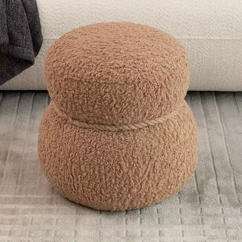 Okak Mignon Banc Ottoman Tabouret Bonhomme de Neige avec Coussin en Peluche Repose-Pieds pour Canapé, Salon, Entrée, Chambre à Coucher, Pied de Lit