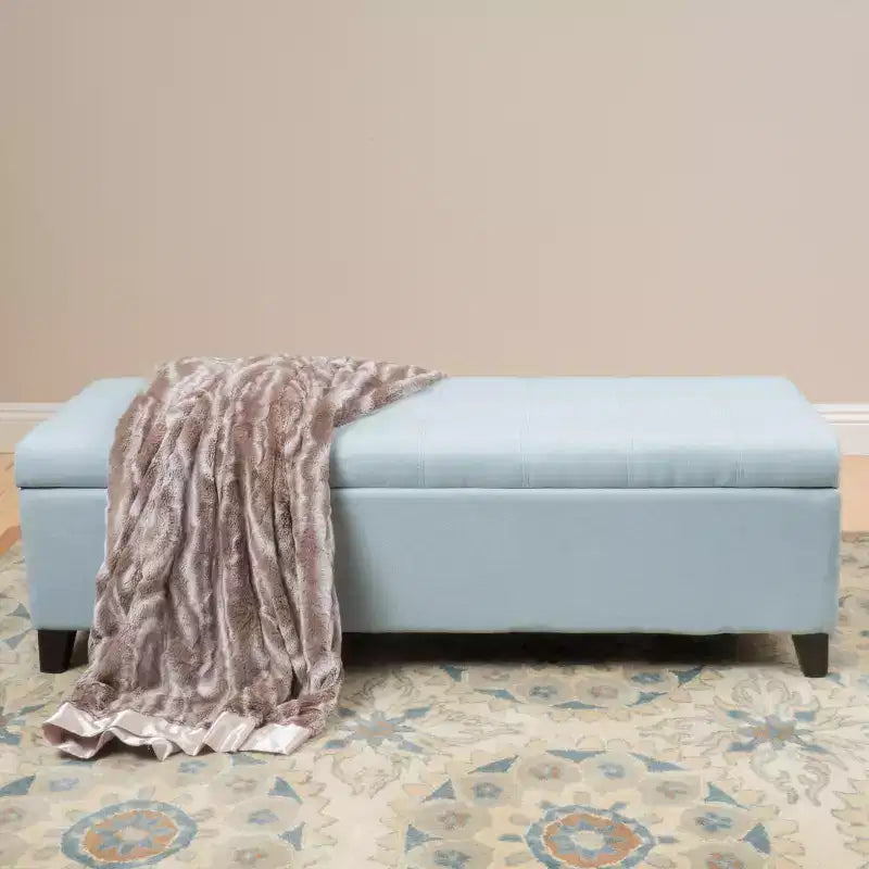 Banc ottoman de rangement moderne Okak avec pieds en bois de bouleau, tabouret de rangement rembourré doux pour salon, entrée, chambre, bout de lit