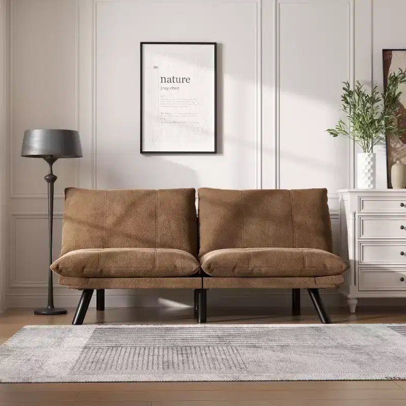 Canapé-lit futon moderne Okak, canapé-lit convertible pour petits appartements, salon