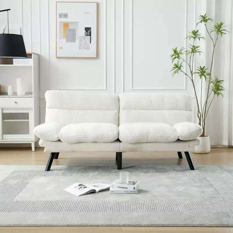 Canapé-lit futon moderne Okak, canapé-lit convertible pour petits appartements, salon