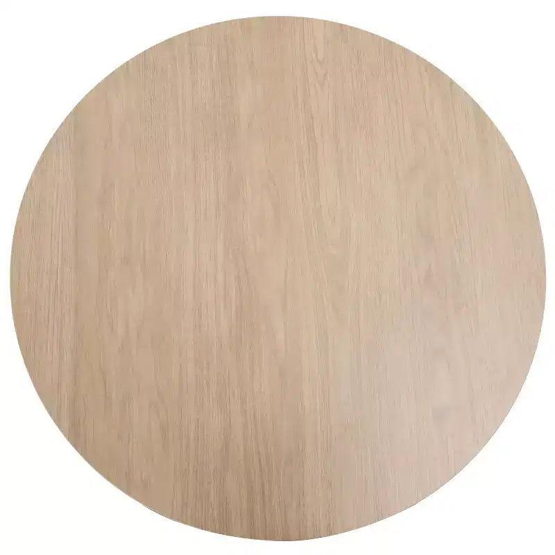 Table de salle à manger ronde moderne LeisureMod Bristol 35'' avec plateau en MDF durable et base en acier noyer à transfert de bois pour cuisine, salle à manger ou cafés