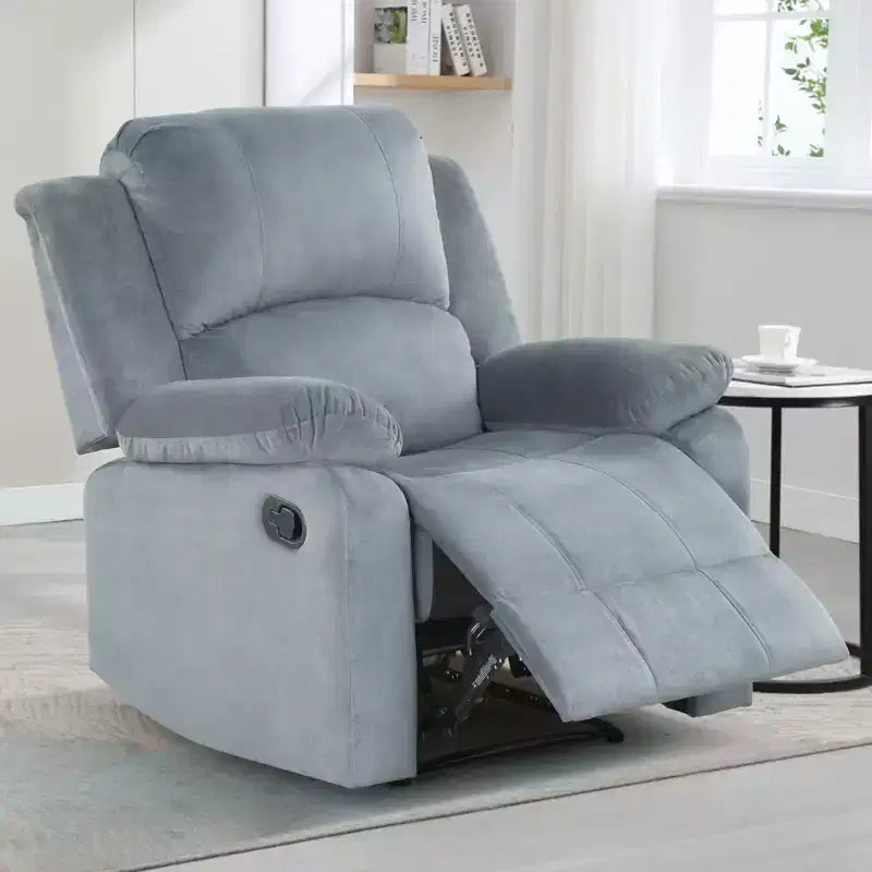 Bestier Fauteuil inclinable XL pour adultes, fauteuil manuel réglable, fauteuil inclinable simple pour salon, fauteuil rembourré, marron