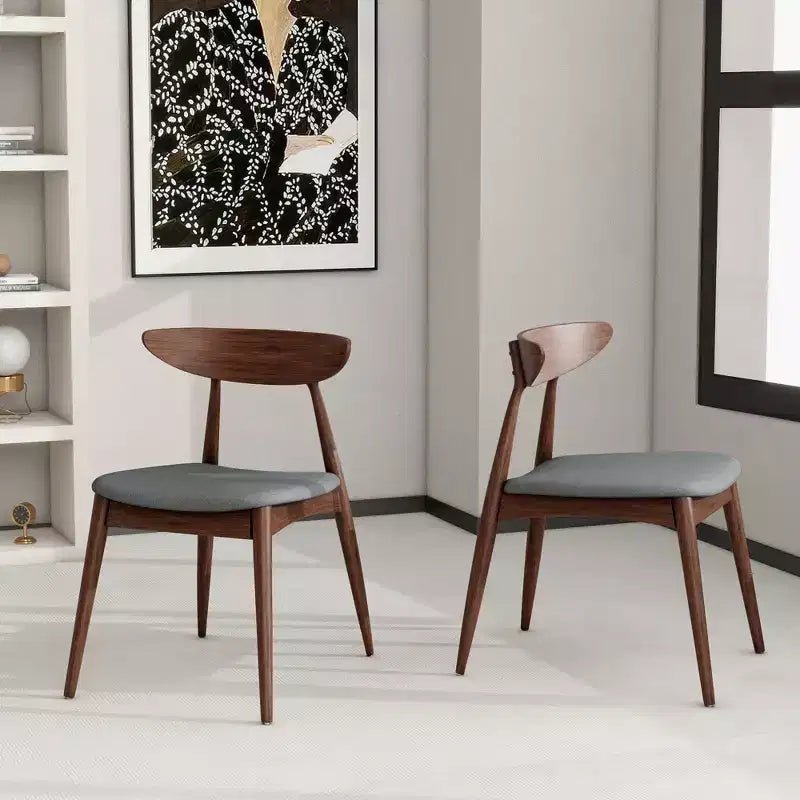 Chaises de salle à manger Christopher Knight Home Barron, de style mi-siècle moderne, en bois d'hévéa, avec revêtement en tissu (Lot de 2)