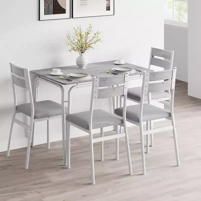 Ensemble de salle à manger 5 pièces GustoWave, avec 4 chaises rembourrées