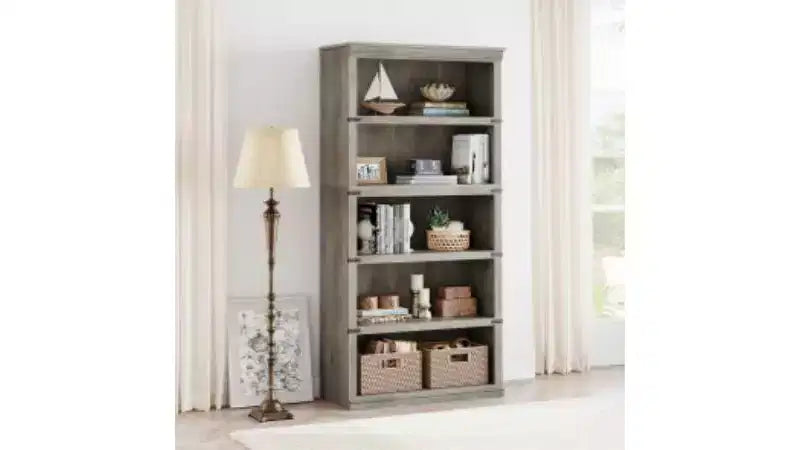 GustoWave Bibliothèque 5 niveaux en bois, Étagère de rangement style ferme, Bibliothèque haute de 180,34 cm (71 po), Bibliothèque en bois 171,2 cm (67,4 H) x 80 cm (31,5 l) x 32,5 cm (12,8 P)