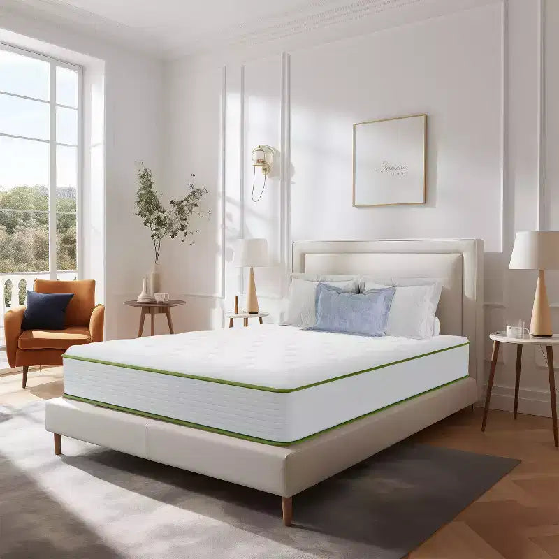 Matelas Hybride Swedrea, Mousse à Mémoire de Forme Respirante Refroidissante (Fermeté Moyenne), en Boîte, Blanc