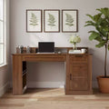 TUYOHW 55 Bureau d'ordinateur avec meuble de rangement, station de charge, support d'écran, tiroir à clavier, panneau perforé, bureau d'étude, bureau
