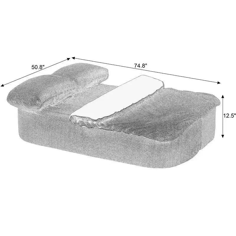 TUYOHW Canapé-lit convertible 74,8", canapé pliant 2-en-1 avec coussin et couverture, canapé-lit pour salon, chambre, appartement, aucun assemblage requis