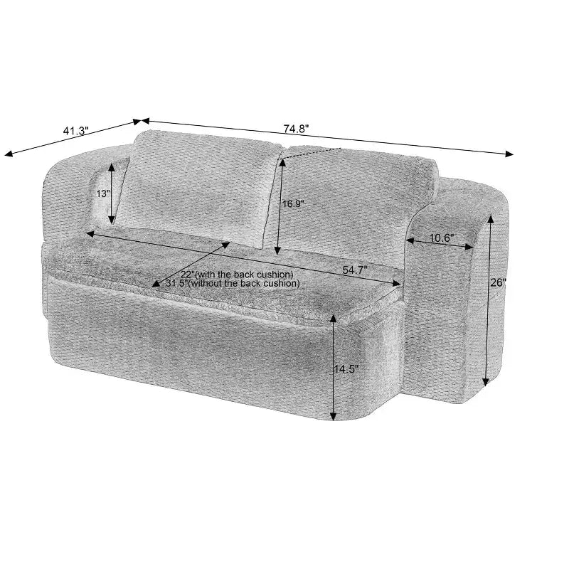 TUYOHW Canapé-lit convertible 74,8", canapé pliant 2-en-1 avec coussin et couverture, canapé-lit pour salon, chambre, appartement, aucun assemblage requis
