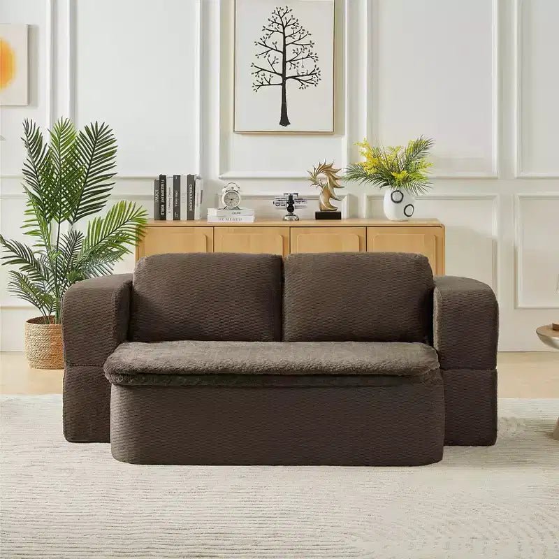 TUYOHW Canapé-lit convertible 74,8", canapé pliant 2-en-1 avec coussin et couverture, canapé-lit pour salon, chambre, appartement, aucun assemblage requis