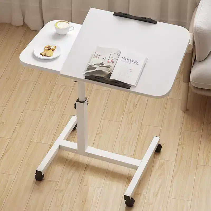 COZONY Table de lit réglable en hauteur, avec bande antidérapante et roulettes pour salon, chambre et hôpital