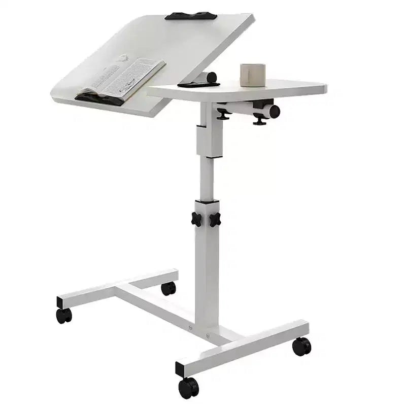 COZONY Table de lit réglable en hauteur, avec bande antidérapante et roulettes pour salon, chambre et hôpital