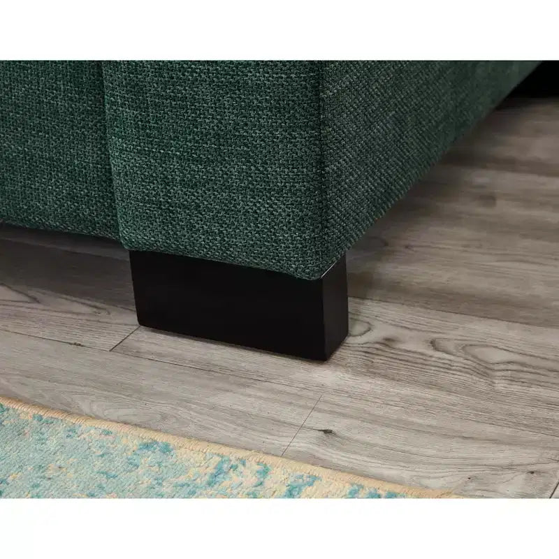 Canapé de salon MAYEERTY 93.7 de style moderne en tissu, avec accoudoirs carrés et porte-gobelet, en polyester rembourré, vert