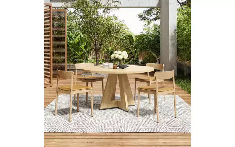 TUYOHW Table à manger en bois avec pieds en métal, table de cuisine ronde de 120 cm pour 4-7 personnes avec bords arrondis lisses, table de salle à manger spacieuse pour le salon