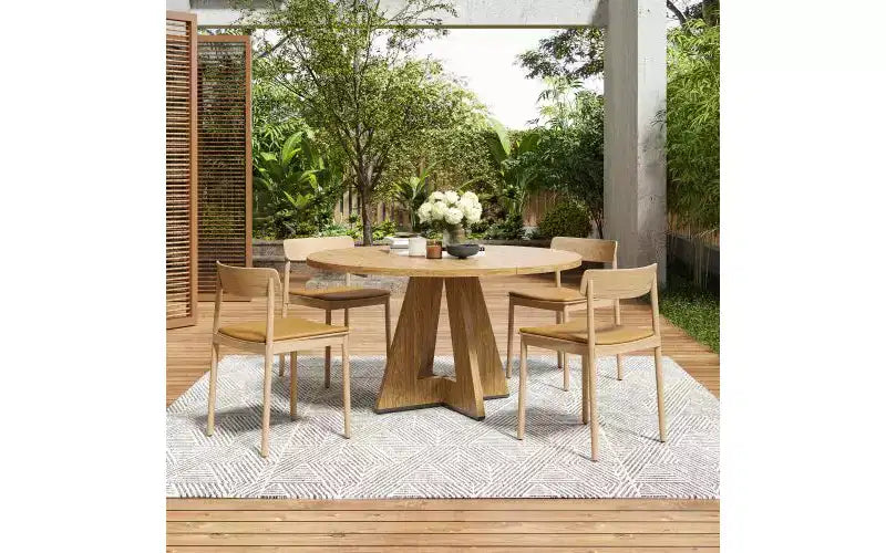 TUYOHW Table à manger en bois avec pieds en métal, table de cuisine ronde de 120 cm pour 4-7 personnes avec bords arrondis lisses, table de salle à manger spacieuse pour le salon