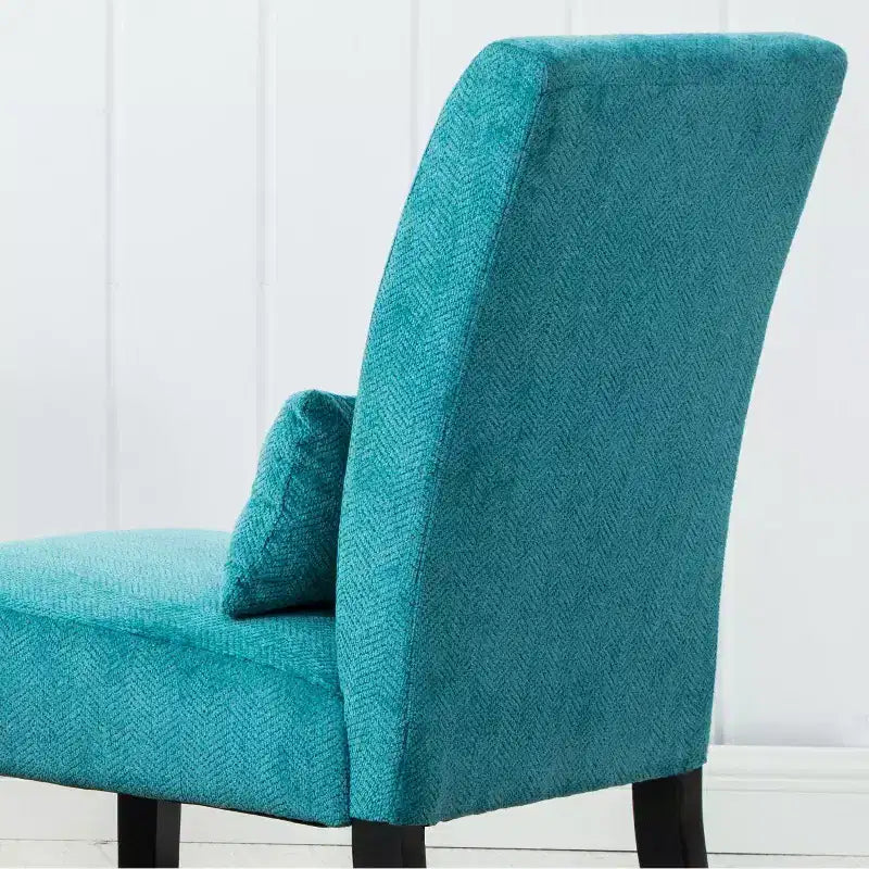TUYOHW Fauteuil d'appoint moderne avec oreiller et revêtement en tissu chenille, sans accoudoirs, avec pieds en bois massif, chaise confortable pour salon et chambre à coucher