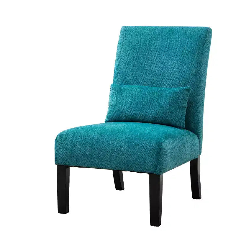TUYOHW Fauteuil d'appoint moderne avec oreiller et revêtement en tissu chenille, sans accoudoirs, avec pieds en bois massif, chaise confortable pour salon et chambre à coucher