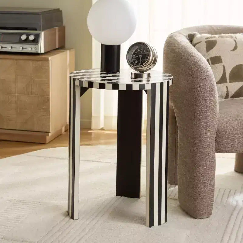 Table d'appoint Rina - ACC3232 - Noir/Blanc - Safavieh