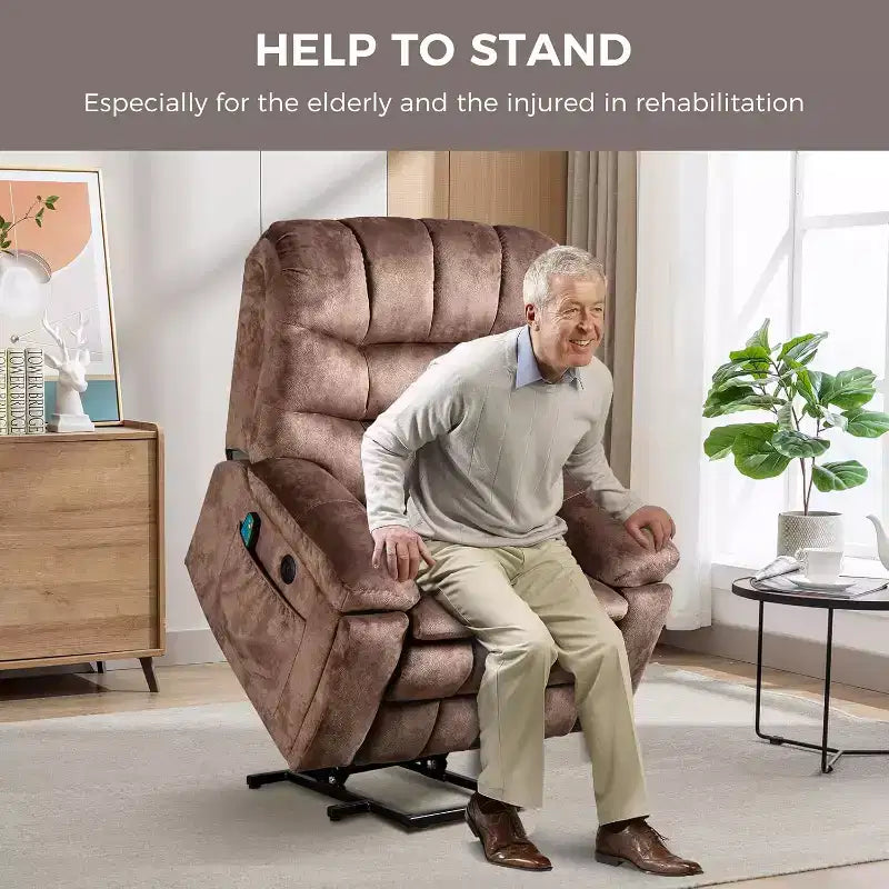 BALHAM TRADE - Fauteuil inclinable Power Lift avec massage et chauffage pour personnes âgées, robuste, sûr, siège plus large
