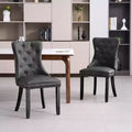 FERPIT Faux Leather Dining Chairs with Nailhead Trim and Button Tufted Back (Set of 2)