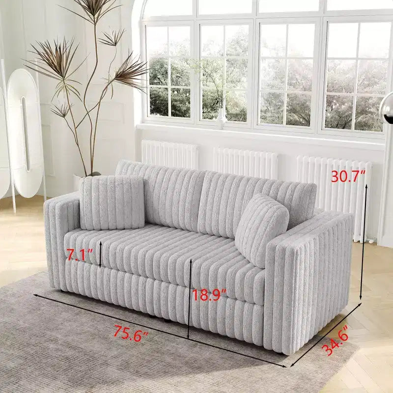 Canapé moderne 2 places TUYOHW de 192 cm avec 2 coussins pour salon, appartement, bureau