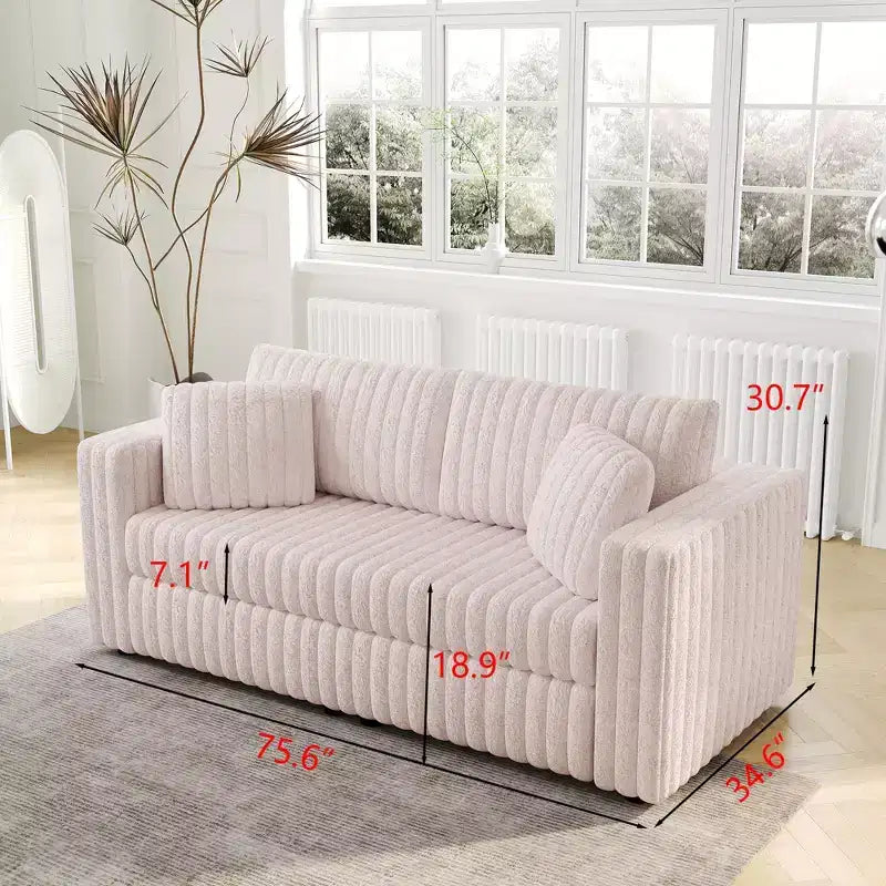 Canapé moderne 2 places TUYOHW de 192 cm avec 2 coussins pour salon, appartement, bureau
