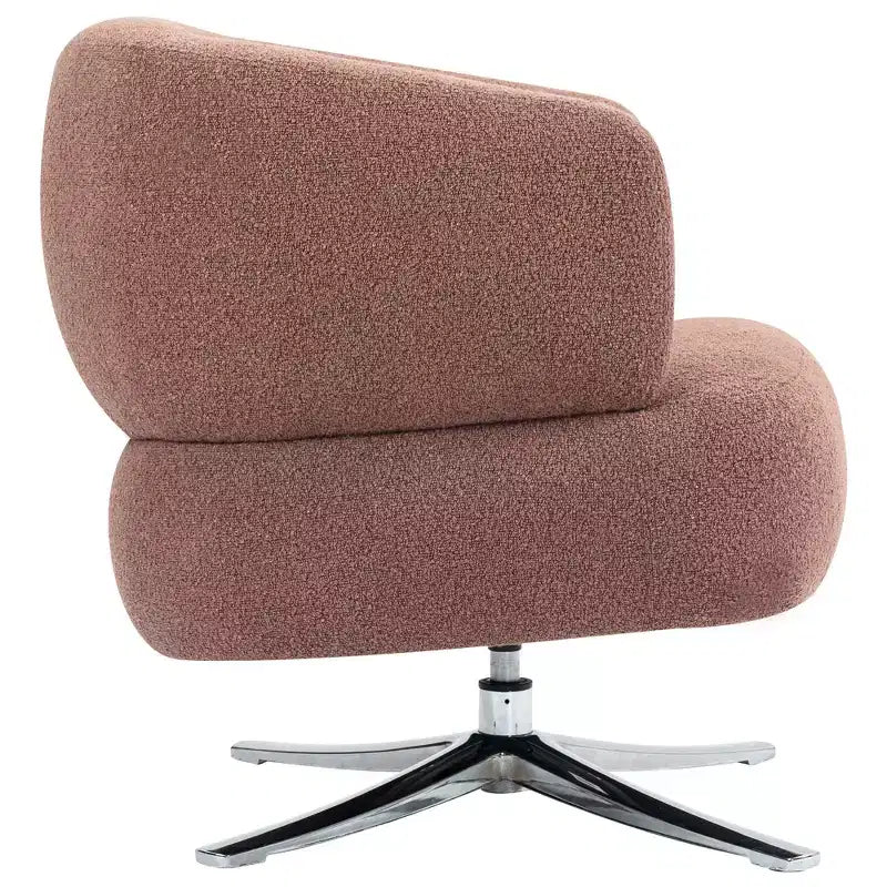 Fauteuil d'appoint moderne TUYOHW avec accoudoirs et dossier incurvés, fauteuil pivotant rembourré avec pieds en acier, chaises de loisirs pour salon, chambre à coucher