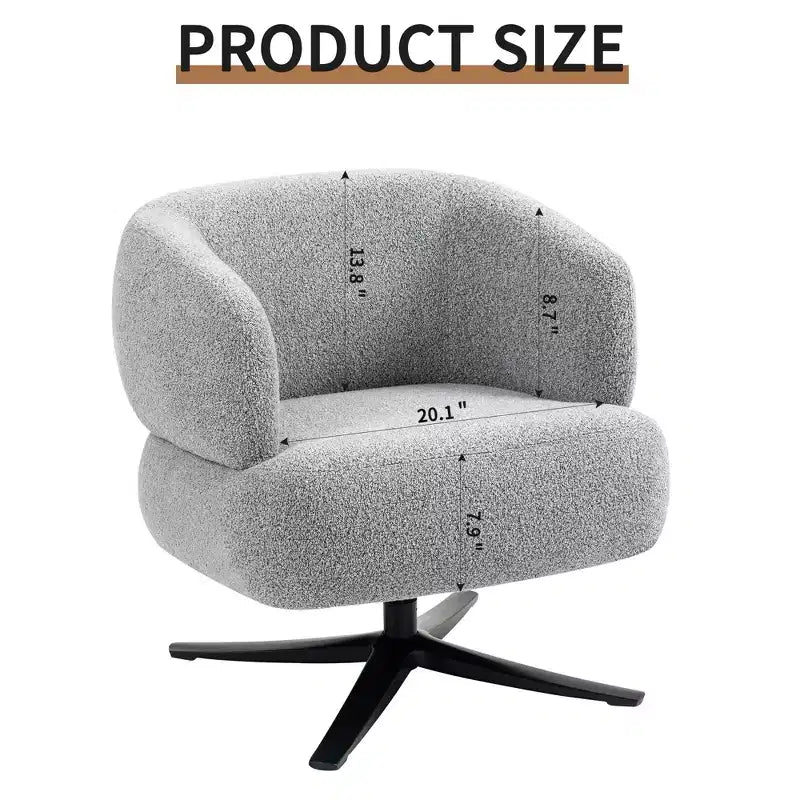 Fauteuil d'appoint moderne TUYOHW avec accoudoirs et dossier incurvés, fauteuil pivotant rembourré avec pieds en acier, chaises de loisirs pour salon, chambre à coucher