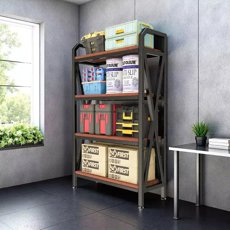 VIYET 56.3H Étagère de cuisine à 4 niveaux, Métal et bois (Organisateur multi-scènes réglable pour garage/garde-manger/salle de bain)