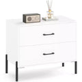 Costway 2-Drawer Dresser w/Metal Legs & Handles Drawers & Anti-Tipping Kits for Closet