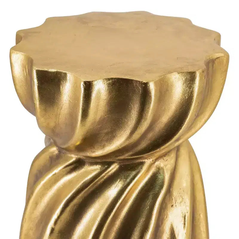 GDFStudio Jimin Tabouret d'appoint moderne en béton léger avec motif en spirale sculpturale