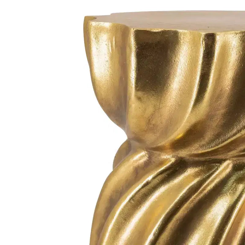 GDFStudio Jimin Tabouret d'appoint moderne en béton léger avec motif en spirale sculpturale