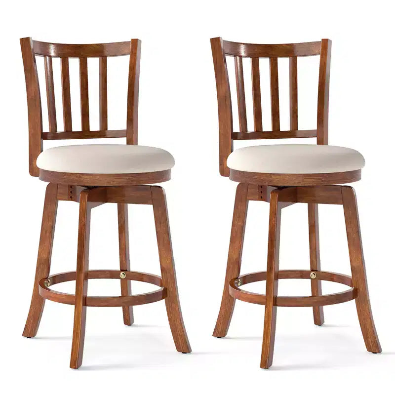 Costway Lot de 4 tabourets de bar pivotants de 63,5 cm avec dossier, assise rembourrée et repose-pieds