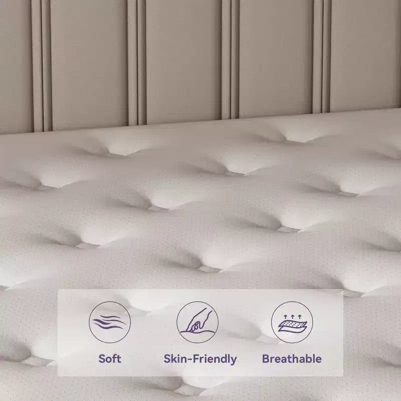 Matelas Hybride Sailvan 12 pouces, Matelas Violet en Boîte, Matelas Ferme Moyen, Soulagement de la Pression, CertiPUR-US