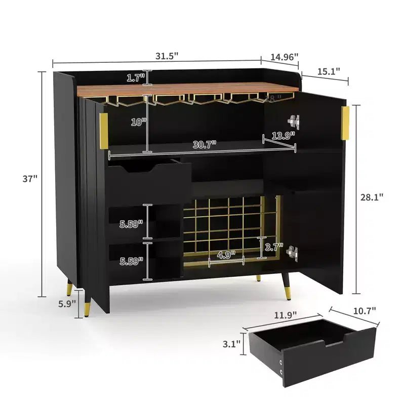 Meuble de rangement indépendant avec casier à vinIdéal pour la salle à manger, le salon et la cuisine