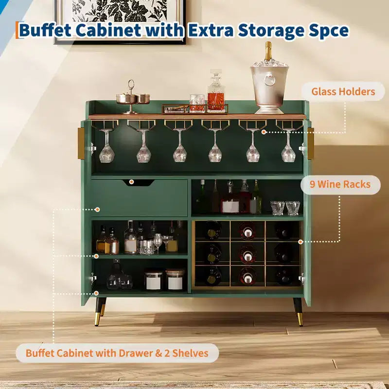 Meuble de rangement indépendant avec casier à vinIdéal pour la salle à manger, le salon et la cuisine