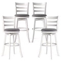 Costway 30.5'' Swivel Barstools Set of 4 w/Backrest & Upholstered Seat Footrest for Pub